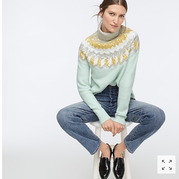 J. Crew Sweaters - Fair Isle sequin turtleneck sweater supersoft yarn